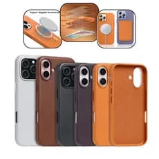 Capa Case Premium Couro Magsafe Anti Impacto Para iPhone 11 12 13 14 15 16 17 17 Pro Max