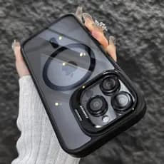 Capinha Premium Magsafe Com Tampa Suporte Câmera e Kit Lente Proteção iPhone 11 12 13 14 15 Pro Max