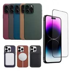 Capinha Couro Magnética Para iPhone 11 12 13 14 15 16 Pro Max + Película 3D
