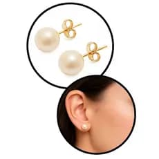 Brincos Minimalistas de Pérola 8MM – Aço Antialérgico