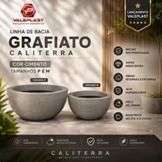 Vaso de Planta Decorativo Bacia Redonda Família Grafiato