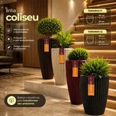 Vaso de Planta Decorativo Polietileno Coluna Coliseu