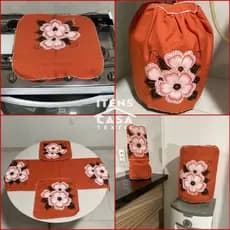 Kit Jogo De Cozinha Estampado 7 Peças Capas Panos De cozinha Várias Cores