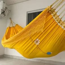 Rede De Dormir Sol a Sol Gigante Bordada Resistente Tecido Grosso Antialérgica