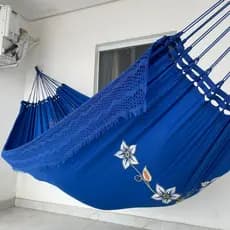 Rede De Dormir Sol a Sol Grande Bordada Resistente Tecido Grosso Antialérgica Premium