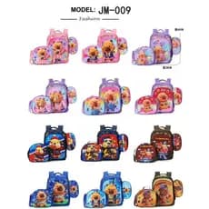 Kit Escolar Infantil Bolsa Lancheira Estojo Estampas 3D  e Menino