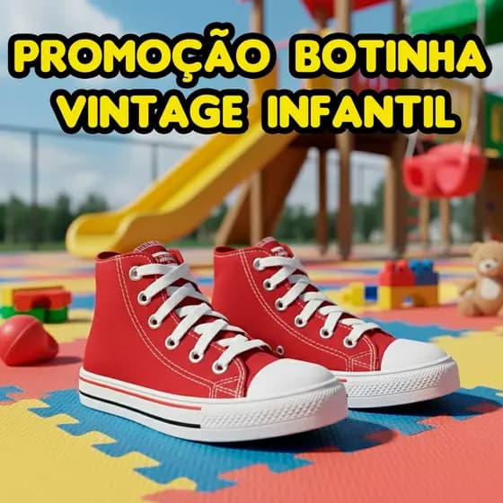 Tênis Botinha Infantil Vintage Star Leve e Confortável Masculino Feminino Casual
