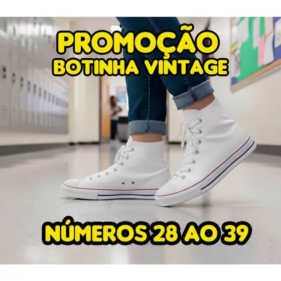 Tênis Botinha Vintage Star Casual Confortável Masculina Feminina Escolar