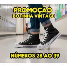 Tênis Botinha Vintage Star Preta Branco Masculino e Feminino – Estilo Vintage e Conforto Escolar