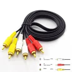 Cabo De Audio e Video P2 / RCA 1.5M Para Aparelho de Som TV e DVD - Bommax