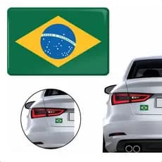 Adesivo Resinado Bandeira Brasil Carro Moto Notebook Capacete Países Tamanho 8x5cm Resistente a Água