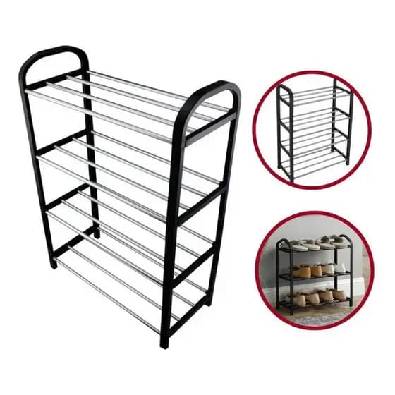 Sapateira com 4 andares Clink Organizador Plástico 8 Pares Cor Branca Compacta
