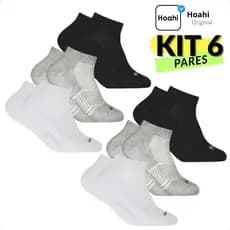 Kit 6 Pares Meias Cano Curto Soquete Algodão Hoahi Unisex