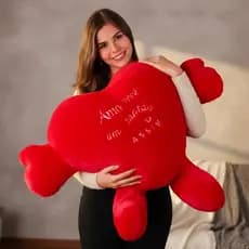Coração de Pelucia Gigante Love You Te Amo 95cm Almofada Presente Romântico Namorada Casal