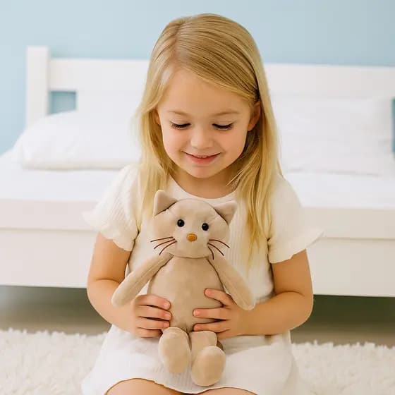 Gato de Pelúcia Gatinho 30cm Brinquedo Infantil Hipoalergênico Decorativo Quarto Nicho Sala