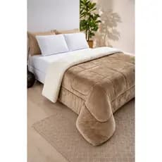 Cobertor Edredom Queen Casal Dupla Face Sherpa Pele de Carneiro Grosso e Macio  2,40 x 2,20m Premium