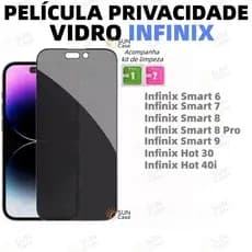Película Para Infinix Smart 9 8 7 6 Hot 60i 50i 40i 30 4G Pro Macia Protetor Privacidade Tela Vidro Anti Spy FKM