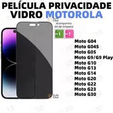 Película Para Motorola Moto G24 G22 G06 G05 G20 G04S G14 G10 G30 G23 G9 G04 G13 PLay Macia Protetor Privacidade Spy FKM