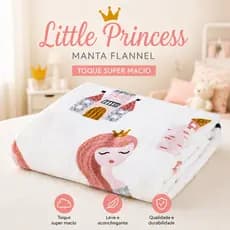 Manta Infantil Little Princess Flannel Solteiro 2,40x1,50 Super Macia