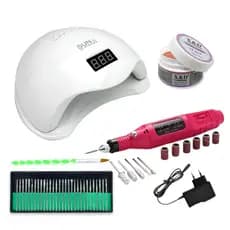 Kit Unhas de gel Lixadeira Motor Completo Acrigel Manicure