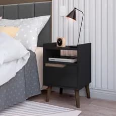 Mesa De Cabeceira Gabriela Retrô Com 1 Gaveta e Nicho Varias Cores