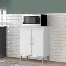 Armário Balcão de Cozinha Multiuso 2 Portas Denver Duplo Branco MB
