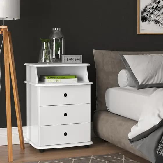 Mesa de Cabeceira 3 Gavetas Quarto Classic Luxo Várias Cores