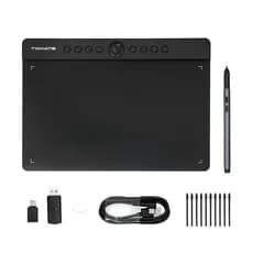 Mesa Digitalizadora 10x6" com Caneta Sensível 8192 Níveis 8 Teclas de Atalho Conexão USB-C OTG