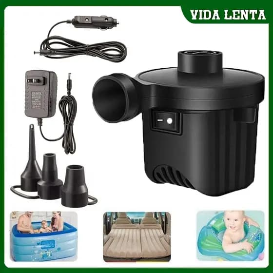 Bomba Elétrica Pneumática para Encher e Secar Colchões, Boias e Piscinas Infláveis