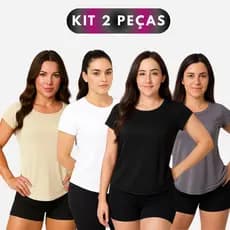 Kit 2 Camiseta Academia Feminina Dry Fit Treino Blusa Caminhada Treino Musculação