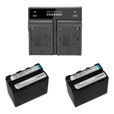 2 Baterias Np F970 Iluminador Led + Carregador Duplo Np F970