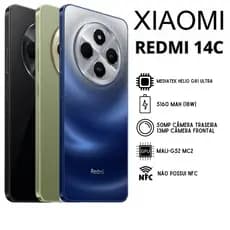 Smartphone Xiaomi Redmi 14c 256gb / 128gb Global Original (COM CAPINHA E PELÍCULA DE CORTESIA)