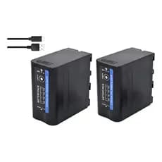 Kit 2 Baterias Np-f980 Para Led Filmadora 7.4v 10.000mah Usb