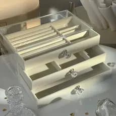 Porta Jóias Acrílico Multi-camadas Luxo para Armazenar Brincos e Anéis