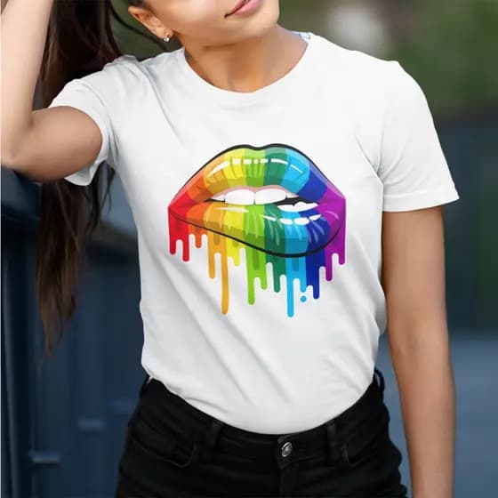 T-shirts Camiseta Premium Orgulho Lgbt Boca Arco Iris 01 Lançamento 2024 Variedades GN