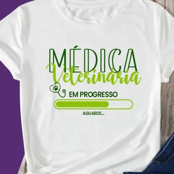 Camiseta Profissões Estudante Medicina Veterinária Shop Aproveite