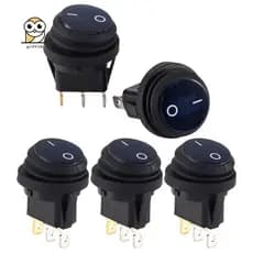 5 Peças 12V 20A À Prova D'água Redondo Liga/Desliga Interruptor Oscilante Carro Barco Automático SPST