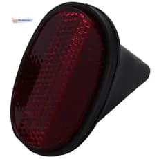 1 Pçs Bicicleta Traseira Cauda Refletor Paralama Oval Aviso Vermelho Preto