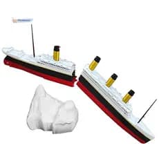 Brinquedo De Banho Titanic Dividido Realista Na Metade E Piscina , Topper , Barco Quebrável Históricamente Preciso