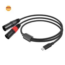 USB Tipo C Macho Para 2 XLR Amplificador Cabo De Áudio Estéreo 32Bit/384Khz Smartphones Laptop