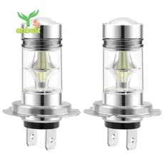 🌺1 Par De Lâmpada LED H7 De Alta Potência 100W 20LED Faróis De Neblina Para Carro 6000K Branco