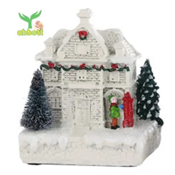 [Quick A] Cena De Natal Vila Cidade Inverno Snow Village LED Decoração De Luz Presente Mesa De Férias