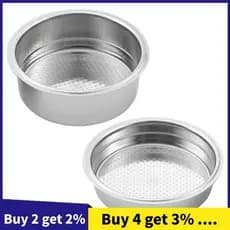 2 Peças 51mm Máquinas De Café De Aço Inoxidável Cesta De Filtro Pressurizado Pó Portátil Sem Fundo