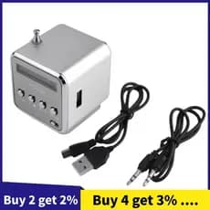 TD-V26 Digital Portátil Mini Receptor De Rádio Fm Alto-Falante Sem Fio LED Suporta Formato De Arquivo MP3 Cartão SD/TF B