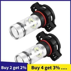 2x 5202 H16 PS24w Alta Potência 100w 6000k Super Branco Led Nevoeiro Drl Luzes Lâmpada