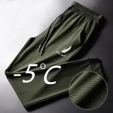 Calça Casual Masculina De Malha De Seda Gelo , Esportiva Slim Fit Para Estudantes , Tamanho Grande , Secagem Rápida