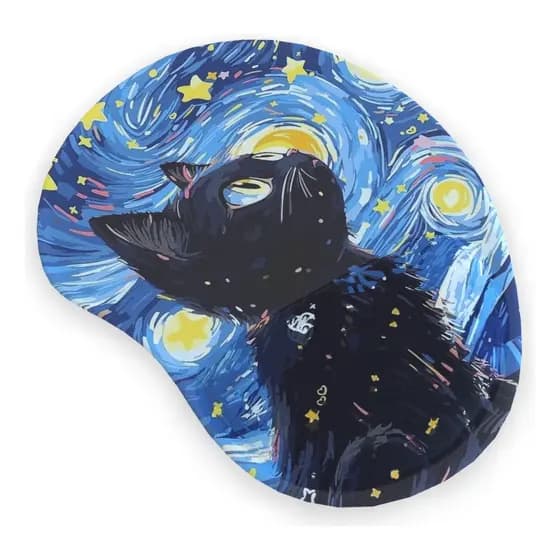 Mouse Pad Ergonômico Gatinho Vincent Van Gogh