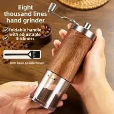 Moedor De Grãos De Café Portátil Grão De Madeira Manivela De Aço Inoxidável Mão Ferramenta De Cozinha