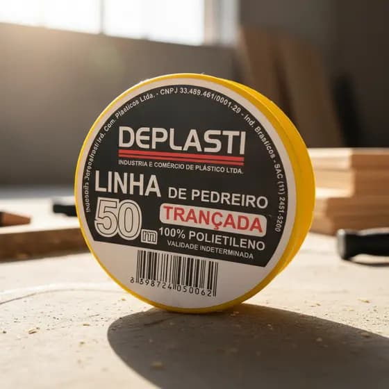 Linha Pedreiro Trançada Branca 50 Metros Kit 10 Unidades