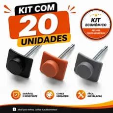 Parafuso Auto Brocante 5.5 x 75mm Kit Veda Telha 20 Peçcas